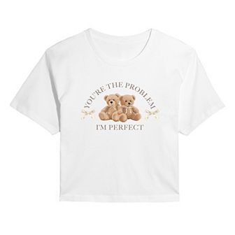 Juniors' You're The Problem I'm Perfect Cropped Tee