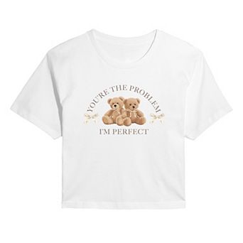 Juniors' You're The Problem I'm Perfect Cropped Tee