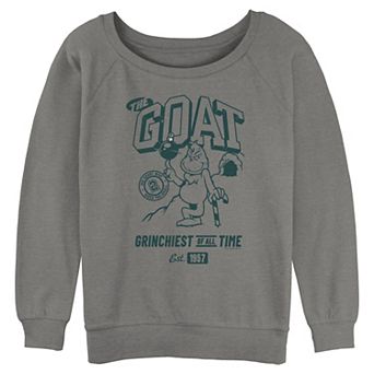 Juniors' The Grinch GOAT Long Sleeve Slouchy Terry Pullover