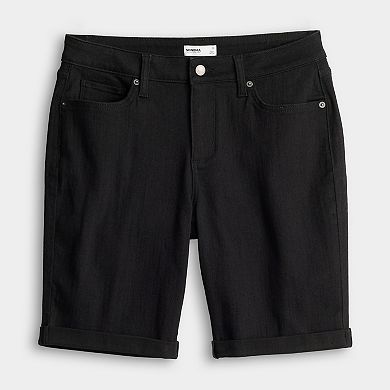 Women's Sonoma Goods For Life® Curvy Roll Cuff Denim Bermuda Shorts