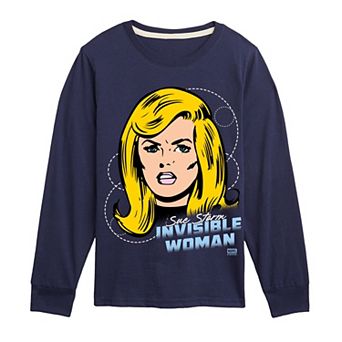 Boys 8-20 Marvel The Fantastic Four: First Steps Sue Storm Invisible Woman Long Sleeve Graphic Tee