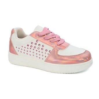 Yoki Brimb Little Kids Girls Lace-Up Studded Casual Sneakers