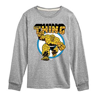 Boys 8-20 Marvel The Fantastic Four: First Steps The Thing Logo Long Sleeve Graphic Tee