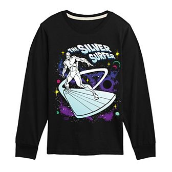Boys 8-20 Marvel The Fantastic Four: First Steps Silver Surfer Retro Long Sleeve Graphic Tee