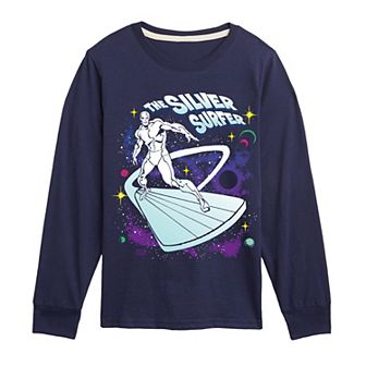Boys 8-20 Marvel The Fantastic Four: First Steps Silver Surfer Retro Long Sleeve Graphic Tee