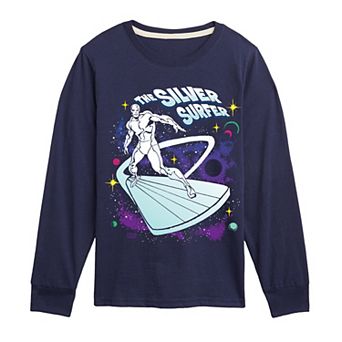 Boys 8-20 Marvel The Fantastic Four: First Steps Silver Surfer Retro Long Sleeve Graphic Tee