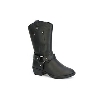 Yoki Dixi Kids Tall Strap Detail Cowboy Boots
