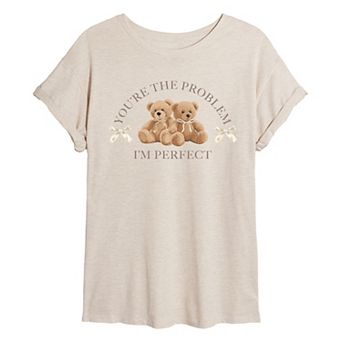 Juniors' You're The Problem I'm Perfect Oversized Tee