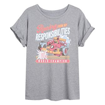 Juniors' Racing From My Responsibilities Oversized Tee