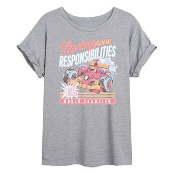 Juniors' Racing From My Responsibilities Oversized Tee