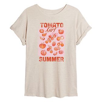 Juniors' Tomato Girl Summer Oversized Tee
