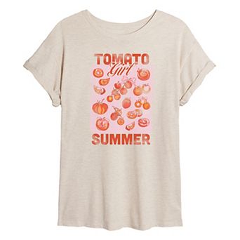 Juniors' Tomato Girl Summer Oversized Tee