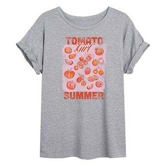Juniors' Tomato Girl Summer Oversized Tee