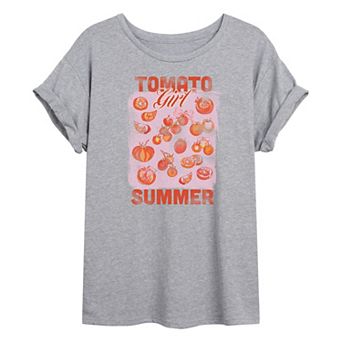 Juniors' Tomato Girl Summer Oversized Tee