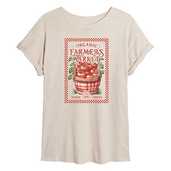 Juniors' Farmers Market Tomatoes Oversized Tee