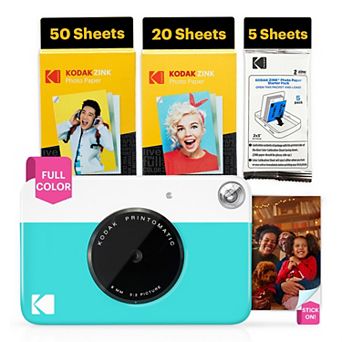 Kodak Printomatic 5MP Instant Print Camera & Zink Photo Paper (75 Sheets) Bundle