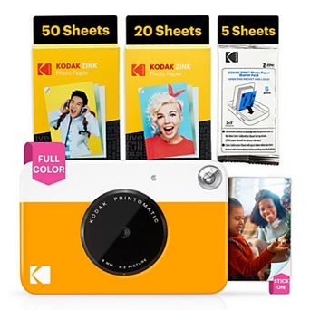 Kodak Printomatic 5MP Instant Print Camera & Zink Photo Paper (75 Sheets) Bundle