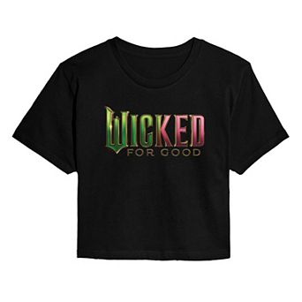 Juniors' Wicked For Good Logo Cropped Tee