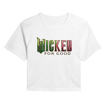 Juniors' Wicked For Good Logo Cropped Tee