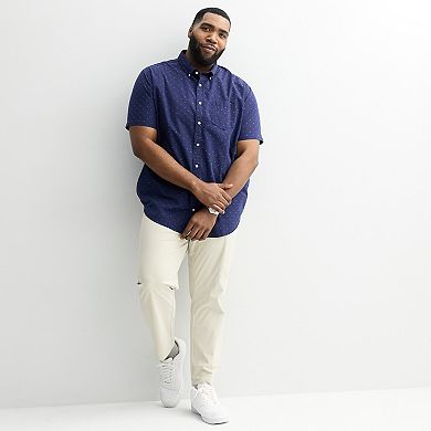 Big & Tall Sonoma Goods For Life® Perfect Length Dobby Short Sleeve Button-Down Shirt