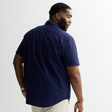 Big & Tall Sonoma Goods For Life® Perfect Length Dobby Short Sleeve Button-Down Shirt