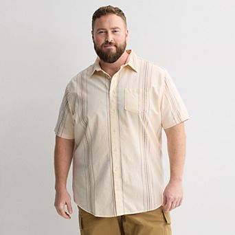 Big & Tall Sonoma Goods For Life® Perfect Length Dobby Short Sleeve Button-Down Shirt
