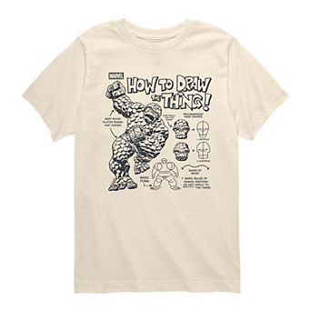 Boys 8-20 Marvel The Fantastic Four: First Steps How To Draw The Thing Graphic Tee