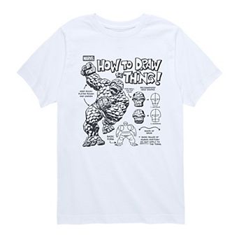 Boys 8-20 Marvel The Fantastic Four: First Steps How To Draw The Thing Graphic Tee