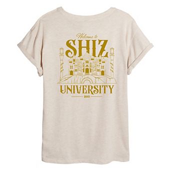 Juniors' Wicked For Good Welcome To Shiz University Oversized Graphic Tee