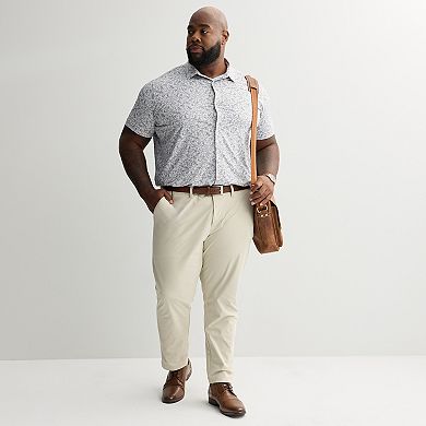 Big & Tall Apt. 9® Point Collar Button-Down Short Sleeve Shirt