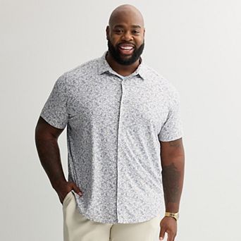 Big & Tall Apt. 9® Point Collar Button-Down Short Sleeve Shirt