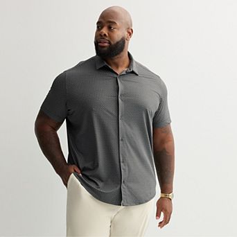 Big & Tall Apt. 9® Point Collar Button-Down Short Sleeve Shirt