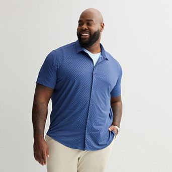 Big & Tall Apt. 9® Point Collar Button-Down Short Sleeve Shirt