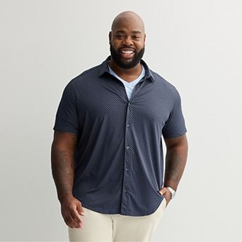 Big & Tall Apt. 9® Point Collar Button-Down Short Sleeve Shirt