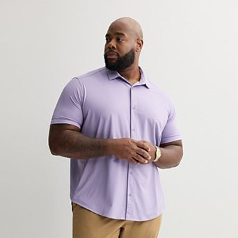 Big & Tall Apt. 9® Point Collar Button-Down Short Sleeve Shirt