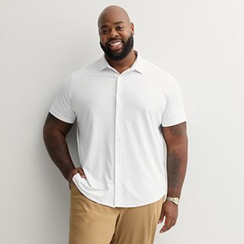 Big & Tall Apt. 9® Point Collar Button-Down Short Sleeve Shirt