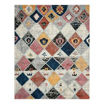 Unique Loom Coastal Morocco Diamond Throw or Accent Rug