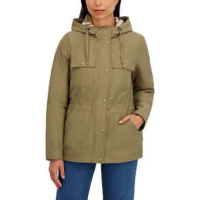 Women's Halitech Fleece-Lined Rain Coat with Hooded Design