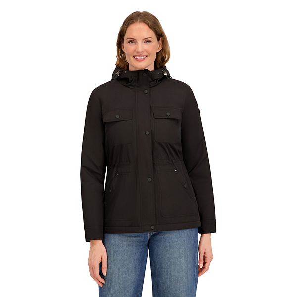Women's Halitech Fleece-Lined Rain Coat with Hooded Design