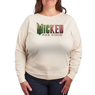 Plus Size Wicked For Good Logo French Terry Long Sleeve Tee