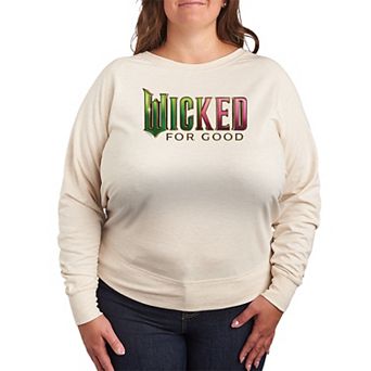 Plus Size Wicked For Good Logo French Terry Long Sleeve Tee