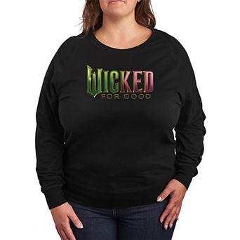 Plus Size Wicked For Good Logo French Terry Long Sleeve Tee