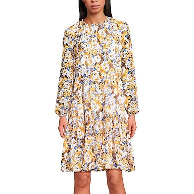 Women's Lands' End Chiffon Above the Knee Adjustable Dress