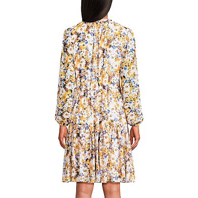 Women's Lands' End Chiffon Above the Knee Adjustable Dress