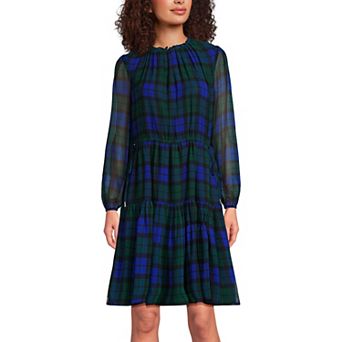 Women's Lands' End Chiffon Above the Knee Adjustable Dress
