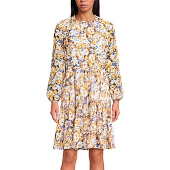 Women's Lands' End Chiffon Above the Knee Adjustable Dress