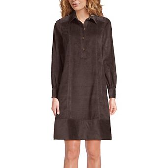 Women's Lands' End Long Sleeve Popover Dress