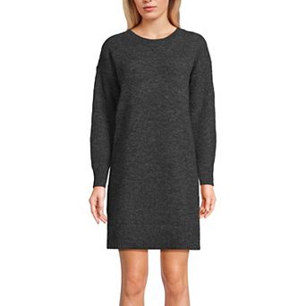 Women's Lands' End Fuzzy Bow Back Mini Sweater Dress