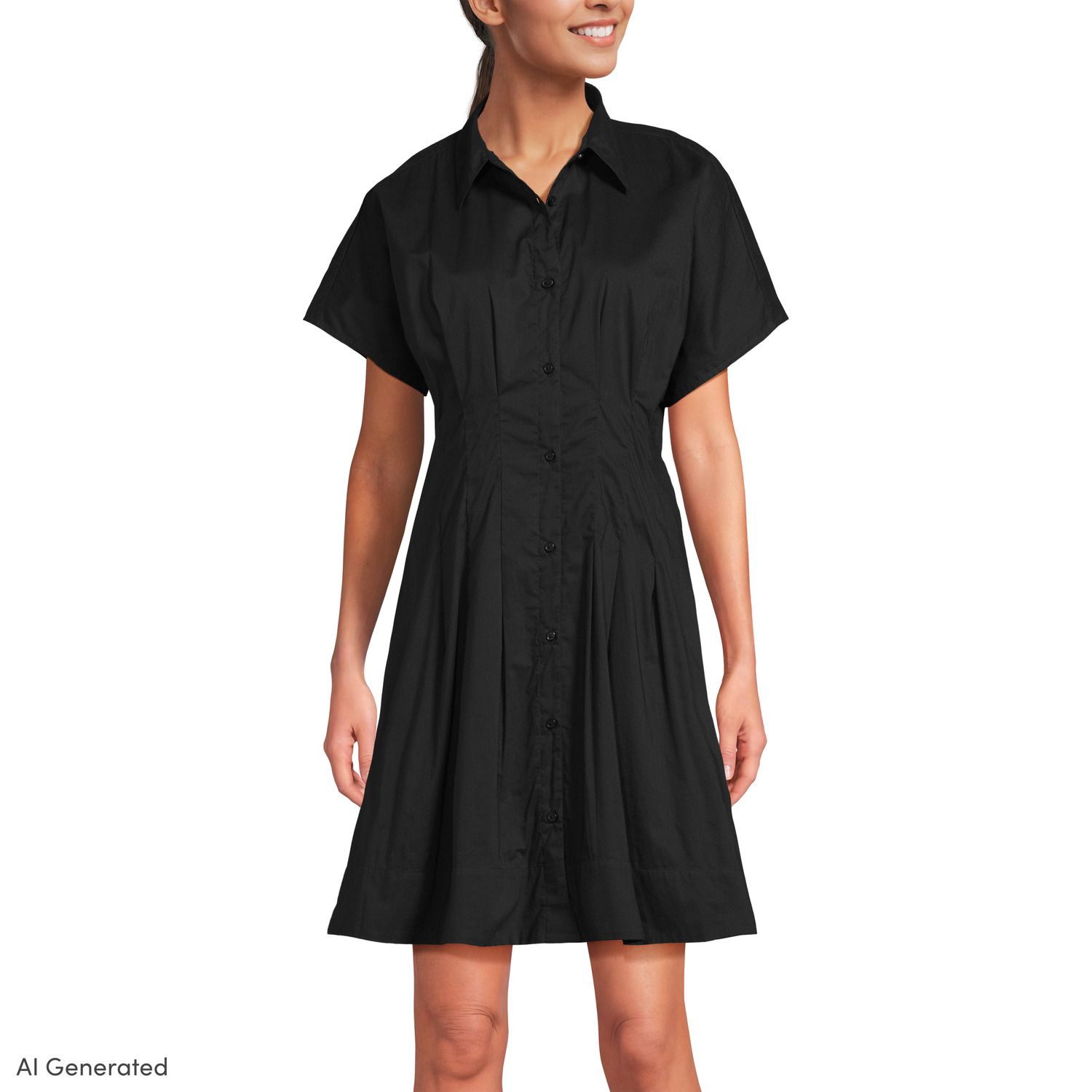 Женские платья Lands' End Cambric Above the Knee Shirt Dress
