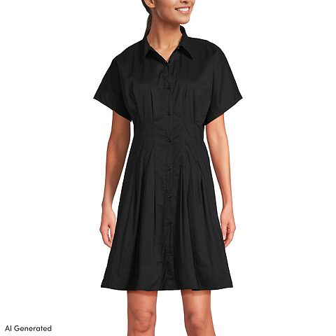 Женские платья Lands' End Cambric Above the Knee Shirt Dress